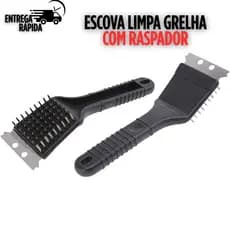 Escova Removedora de Resíduos para Grelha Cerdas de Aço com Raspador