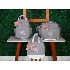 Kit Bolsas Maternidade 3 Peças com Mochila luxo Bolsa G Bolsa P personalizado com o nome
