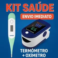 Kit Saúde Completo: Termometro Digital Flexivel G-Tech E Oxímetro de Dedo Pulse Rápido e Preciso Adulto e Infantil