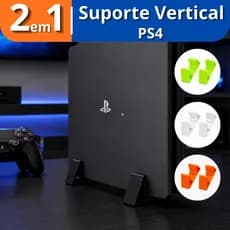 Suporte para PS4 Base Mesa Vertical Slim Estabilizador Preto Videogame De pé Sem Contato Respirável