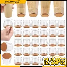 Kit 12/24 Peças Protetor Para O Pé Da Cadeira Mesa De Silicone