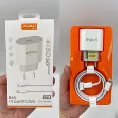 Carregador Com Cabo A`gold Original CA-31 Entrada Tipo C  Para  Saida Tipoc/Lightning 30W Turbo Cor Branco