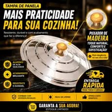 Tampa de alumínio em vários tamanhos, pomel em madeira