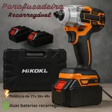 Furadeira Parafusadeira Recarregável 21V 36V 48V – Alta Potência + Acessórios