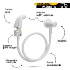 DUCHA HIGIÊNICA LINHA LUXO E BÁSICA EM INOX E ABS COM DUAS SAÍDAS 1/2 - MANGEURIA FLEXIVEL