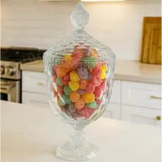 Potiche com Pé Cristal Bomboniere Baleiro Porta Doce Vidro Decoração Decorativo - LYOR