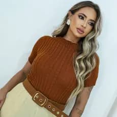 BLUSA TRANÇA TRICOT CONFORTAVEL DIA A DIA FEMININA MODA VERAO ELEGANTE