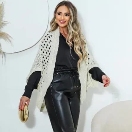 KIMONO CAPA LUXO TRICOT CASACO CROCHE CARDIGAN INVERNO FEMININO RENDADO  MODA ELEGANTE PREMIUM  PLUS SIZE ELEGANTE
