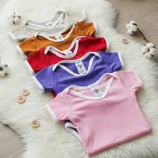 Kit Body 5 Peças – 100% Algodão | RN ao G | Menina, Menino e Unissex | Sortido