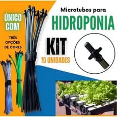 Sistema Injetor para Hidroponia 4x7mm 30cm | Microtubo Injetor de Solução Nutritiva | KIT 10 / 20 / 30 - Envio imediato