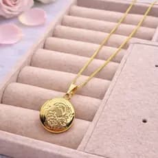 Colar Com Fotos Relicário Redondo Mini Ouro 18k Banhado