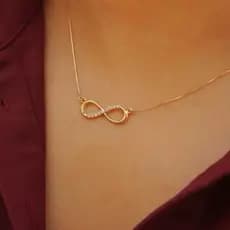Colar Gargantilha Infinito Banhado a Ouro 18k Corrente Veneziana 45cm LINHA ROMENA