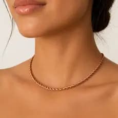 Exclusivo Choker de Cobre 100% Puro Trançado Baiano Torcido Novidade Romena