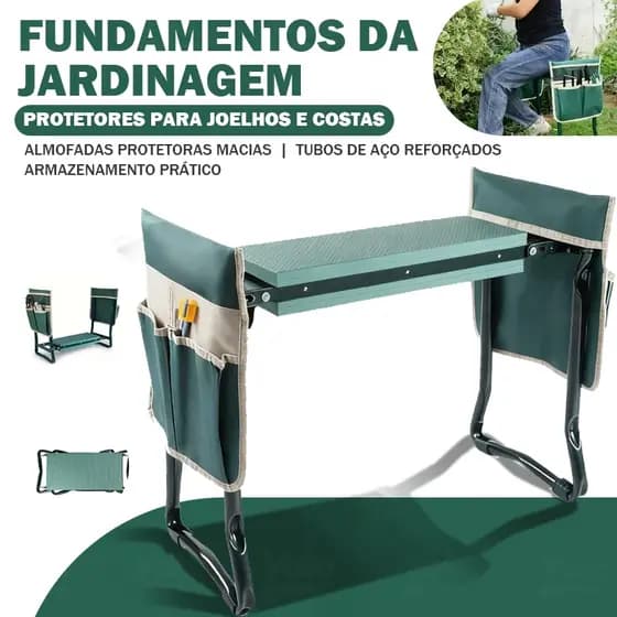 Cadeira Banco Portátil Exterior Jardim Dobrável Carga Reforçada