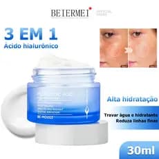 Beiermeri, br Creme Hidratante facial - Ácidos Hialurônicos + Glicerina Hidratar e desacelerar o envelhecimento da pele