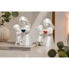 kit Escultura Mãe e Filhos Decoração Família Amor Presente Especial Ambiente Aconchegante momentos marcantes e eternos