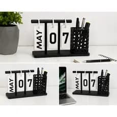 Porta Canetas Calendário Permanente Decorativo Organizador Mesa Escritório Sala Quarto Cozinha Presente incrível e delic