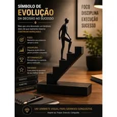 Escultura Abstrata Decorativa Subindo Escada Caminho Do Sucesso Profissional Com Alto Luxo e Qualidade Presente Incrivel