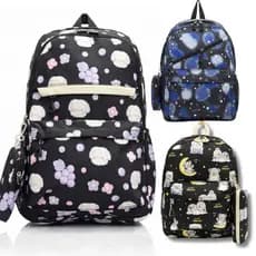 Kit Mochila + Estojo Escolar Feminina Unissex Costas Juvenil  Abertura 180º