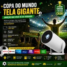 Projetor 4K HD 150 Polegadas Celular, Tv B0x, Xbox, PS, Pc, Wifi e Bluetooth HY300 Magcubic 110/220