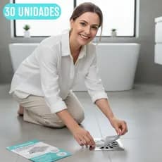 Tela Adesiva para Ralo 30 Unidades Anti Entupimento Filtro Descartável Banheiro Cozinha Protetor de Ralo