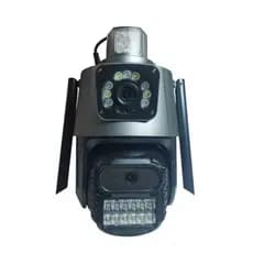 Câmera IP Sem Fio de Segurança Externa HD 3MP, Câmera de Visão Noturna Infravermelha WiFi, Dupla Lente Grande Angular