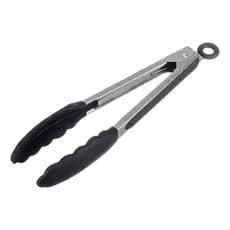 Pegador inox com ponta em silicone cor preto 25cm