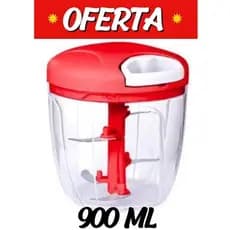 Processador De Alimentos Manual 900ML Com 5 Lâminas Triturador Colorido Fatie E Triture