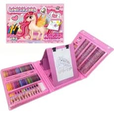 Estojo Maleta de Pintura Para Crianças Com Desenhos, Lápis e Canetinhas