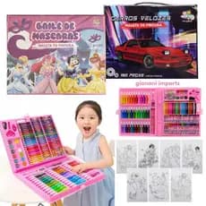 Estojo Maleta de Pintura Infantil 150 peças Menina e Menino Escolar
