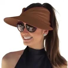 Viseira de Praia Turbante Elegante Proteção Solar UV Esporte Clube Piscina Chapeu de Praia Feminino Multiusos