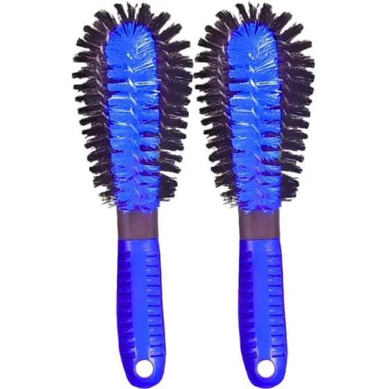 Kit 2 Escovas Limpeza de Furo de Rodas Automotiva Resistente Limpeza Pesada Uso Carro Moto Caminhão