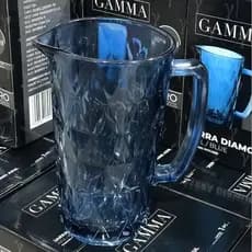 Jarra de Vidro Diamond 1200ml - Elegância e Sofisticação com Relevo e Base Redonda