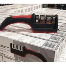 Afiador de Facas Profissional 3 em 1 Inox - Afiação Rápida e Design Ergonômico