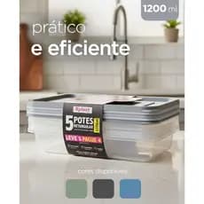 Kit 05 Potes de Plástico 1.2L