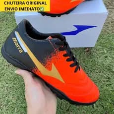 Chuteira de SOCIETY com Travas Resistente Quadra Gramado Sintético Fut7 Promoção Direto de Fábrica