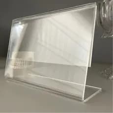 Display Horizontal De Acrílico Transparente Para Fotos Informações De Mesa Decoração