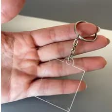 Chaveiro Acrílico Transparente Modelos Redondo e Quadrado