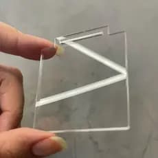Medalha Cristal Transparente Acrílico 2mm Quadrado Campeonatos Premiação
