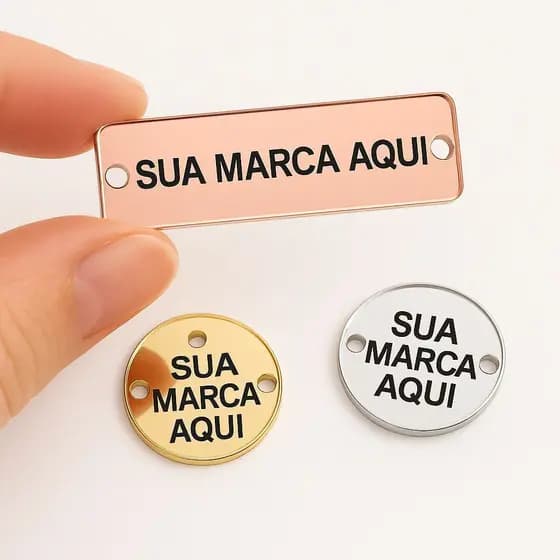 Kit Tags Personalizadas Em Acrílico Espelhado Redondo Quadrado Retangular