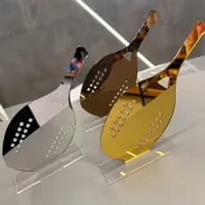 Kit Troféus de Raquete Para Personalizar em Acrílico Cristal Com Base Transparente