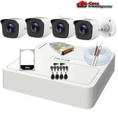Kit 4 Câmeras Hilook Completo Full Hd 1080p Dvr 4 Canais Cor Branco