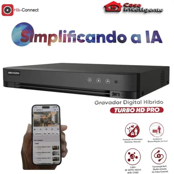 DVR 4 CANAIS TURBO 5MP HIKVISION IDS-7204HQHI-M1/XT