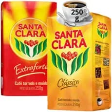 Café Santa Clara 250g Tradicional ou Extra Forte Toda e Moído a Vácuo Intenso Econômico Cafe Brasil