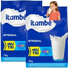 Leite Pó Integral Itambé Embalagem Econômica 750g +NUTRI VITAMINAS A, C, D, Instantâneo Tradicional
