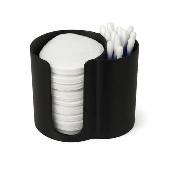 Porta Cotonete e Algodão 2 em 1 – Organizador Moderno Preto e Branco