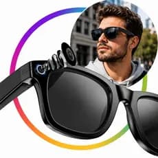 Óculos Inteligente Com IA Tradutor Em Tempo Real Bluetooth Música Chamadas Câmera WiFi 4GB