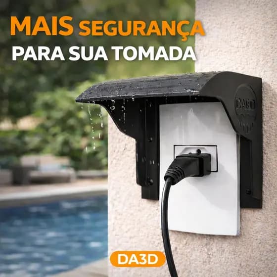Capa Protetora Tomada Externa 4x2 Chuva Sol Proteção Caixa Parede Água Segurança Elétrica Residencia