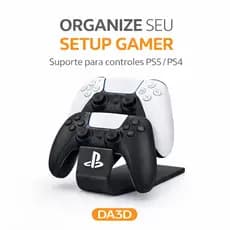 Suporte Duplo Controle PS5 PS4 Organizador Gamer Base Mesa DualSense Para 2 Controles Reforçado