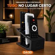 Porta Controle Remoto Triplo Organizador de Mesa para Sala TV Rack Decorativo Moderno